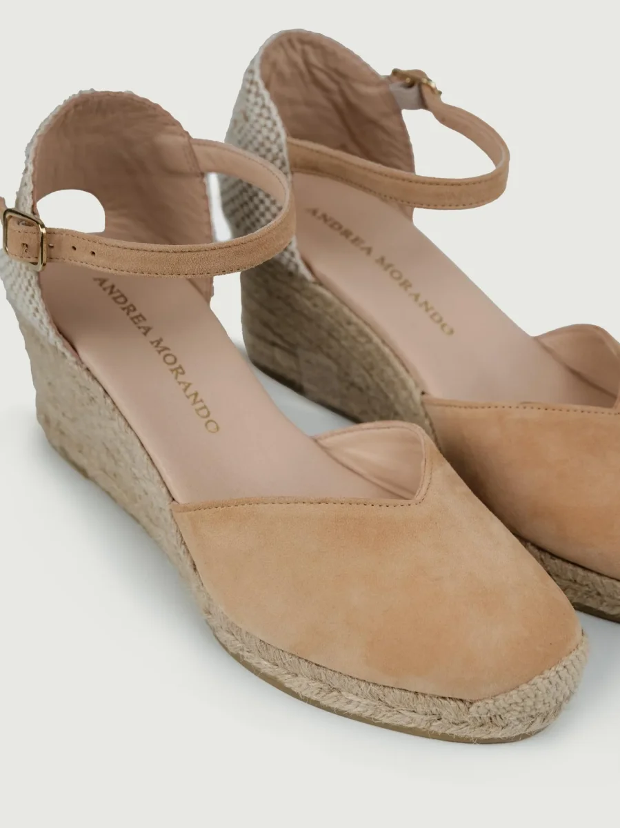 ZEPPA in corda e pelle SCAMOSCIATA  CUOIO - immagine 6