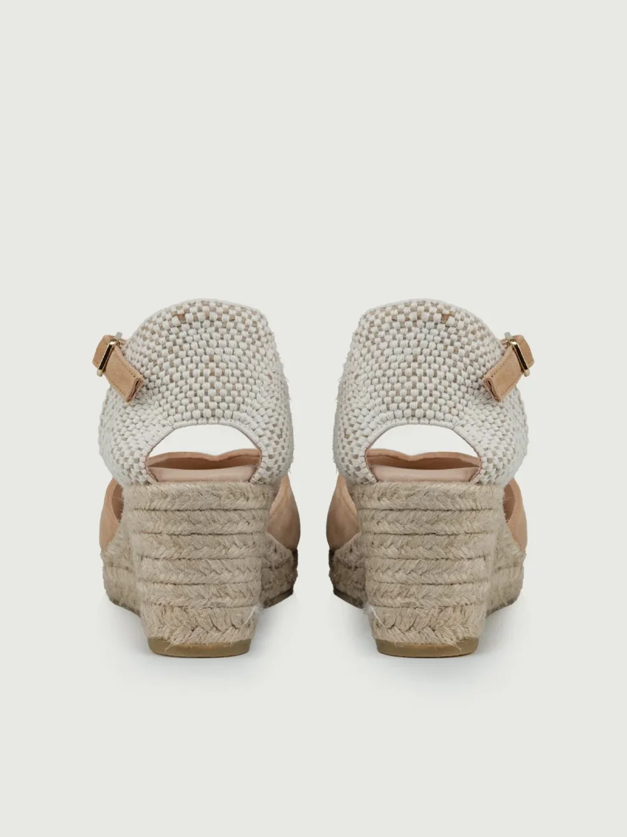 ZEPPA in corda e pelle SCAMOSCIATA  CUOIO - immagine 4