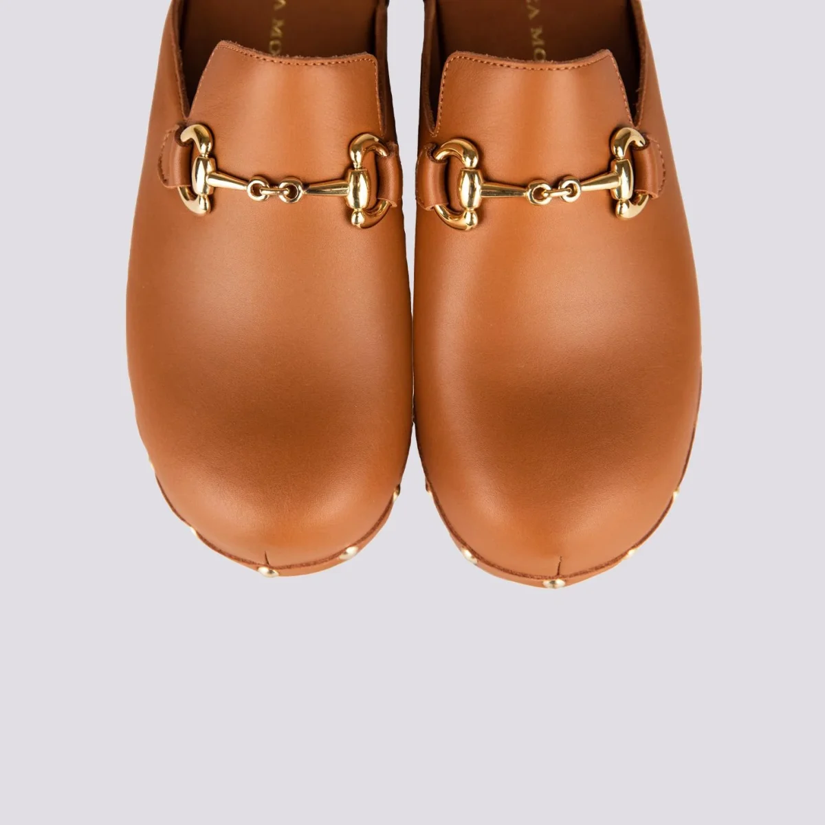 ZOCCOLO IN PELLE CUOIO CON MORSETTO - immagine 4