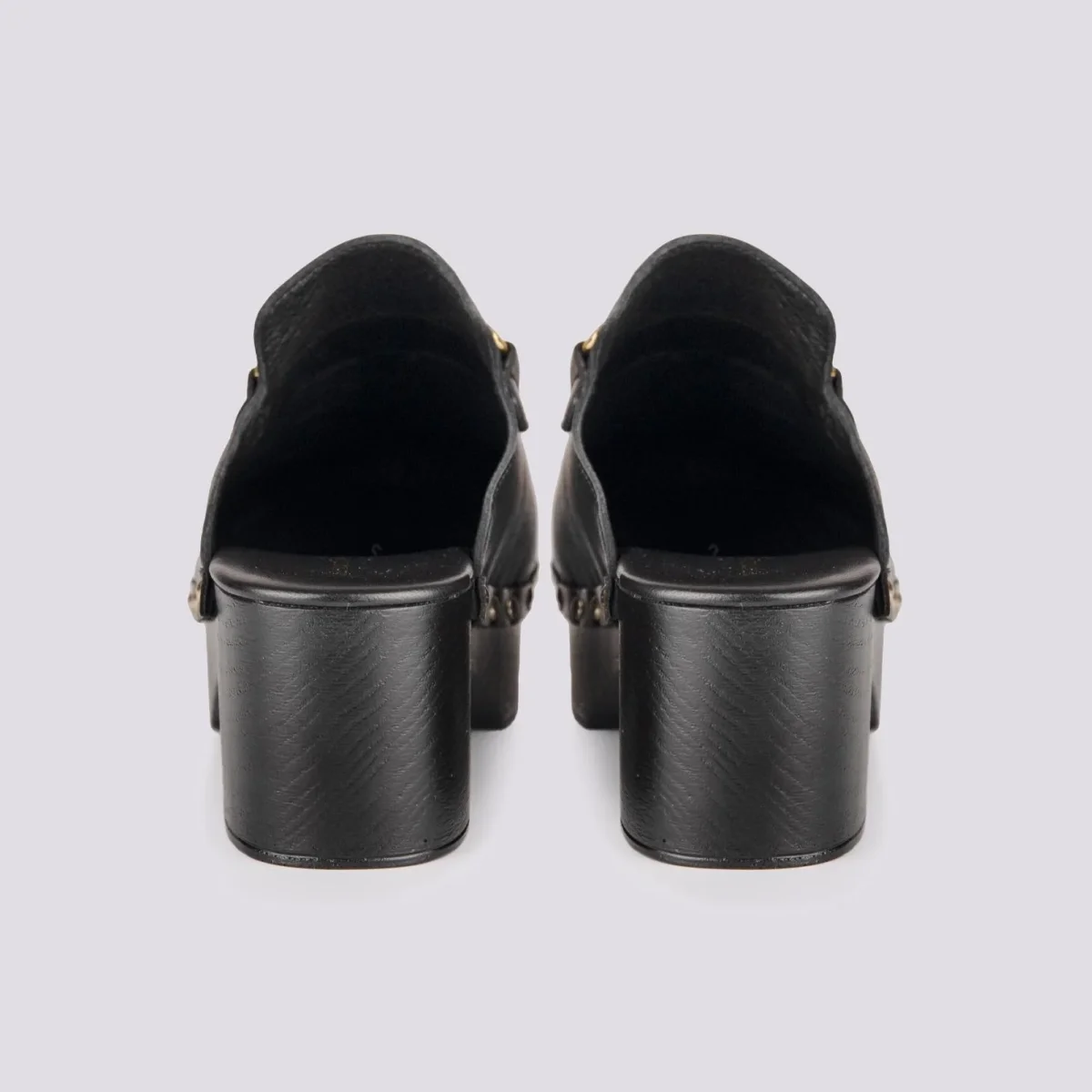 ZOCCOLO IN PELLE NERO CON MORSETTO - immagine 5