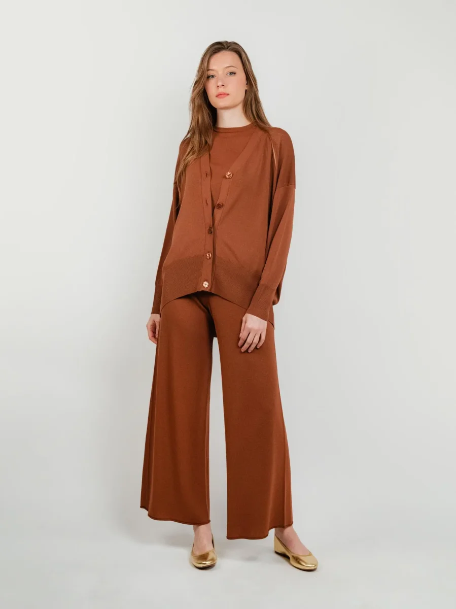 cardigan con bottoni MATTONE - immagine 6