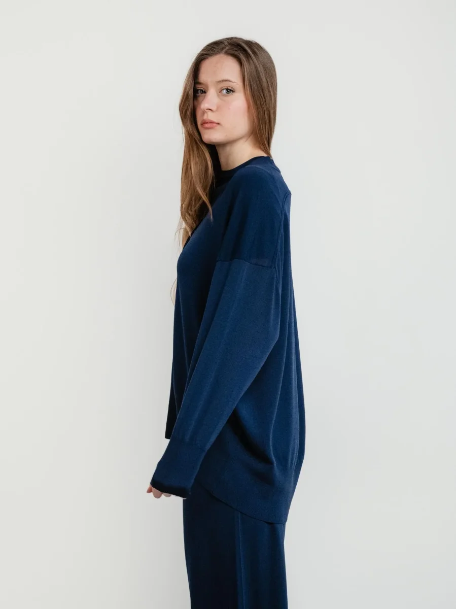 cardigan con bottoni blu - immagine 3