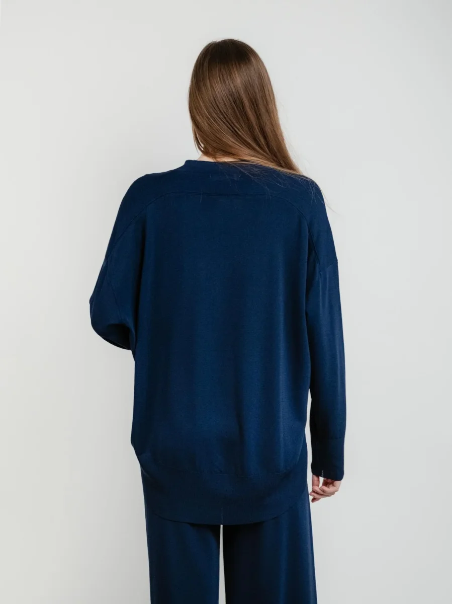 cardigan con bottoni blu - immagine 4