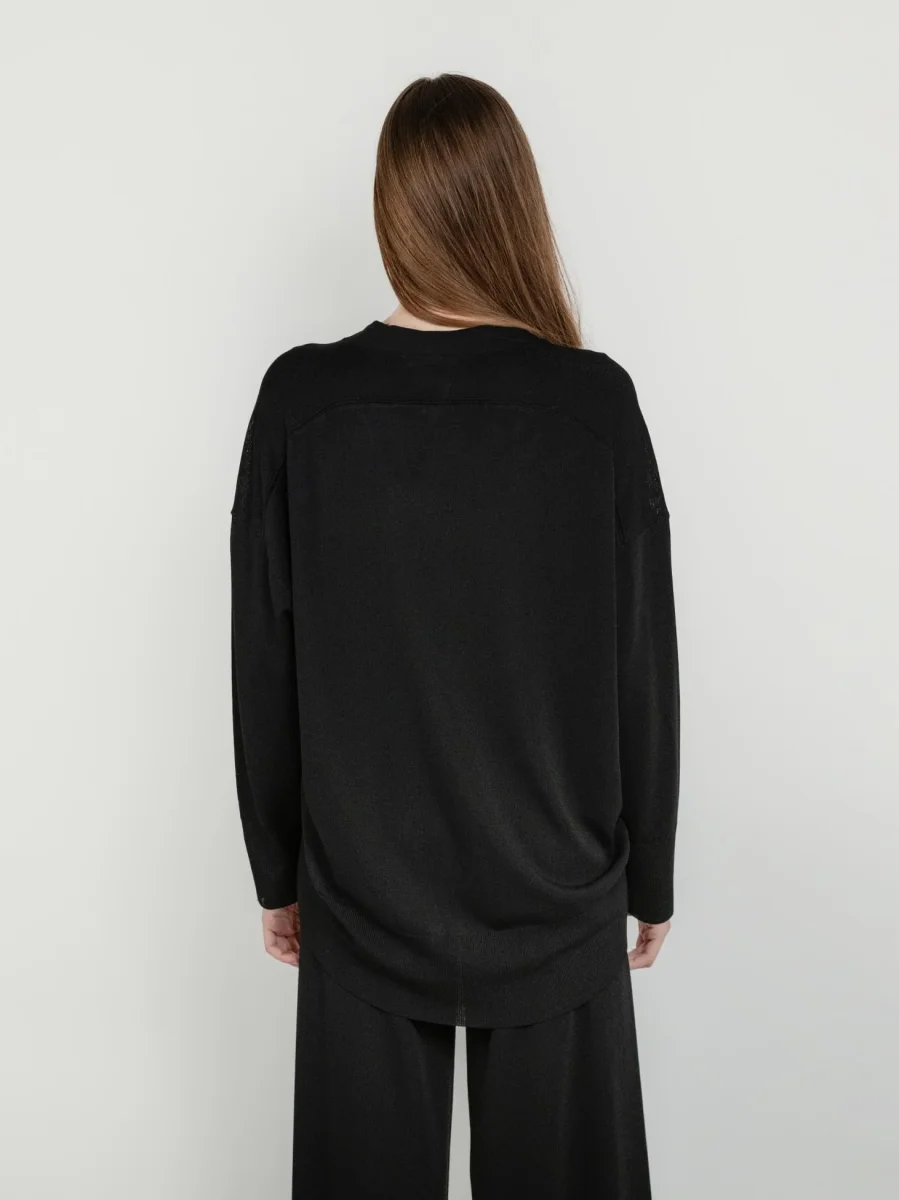 cardigan con bottoni nero - immagine 4