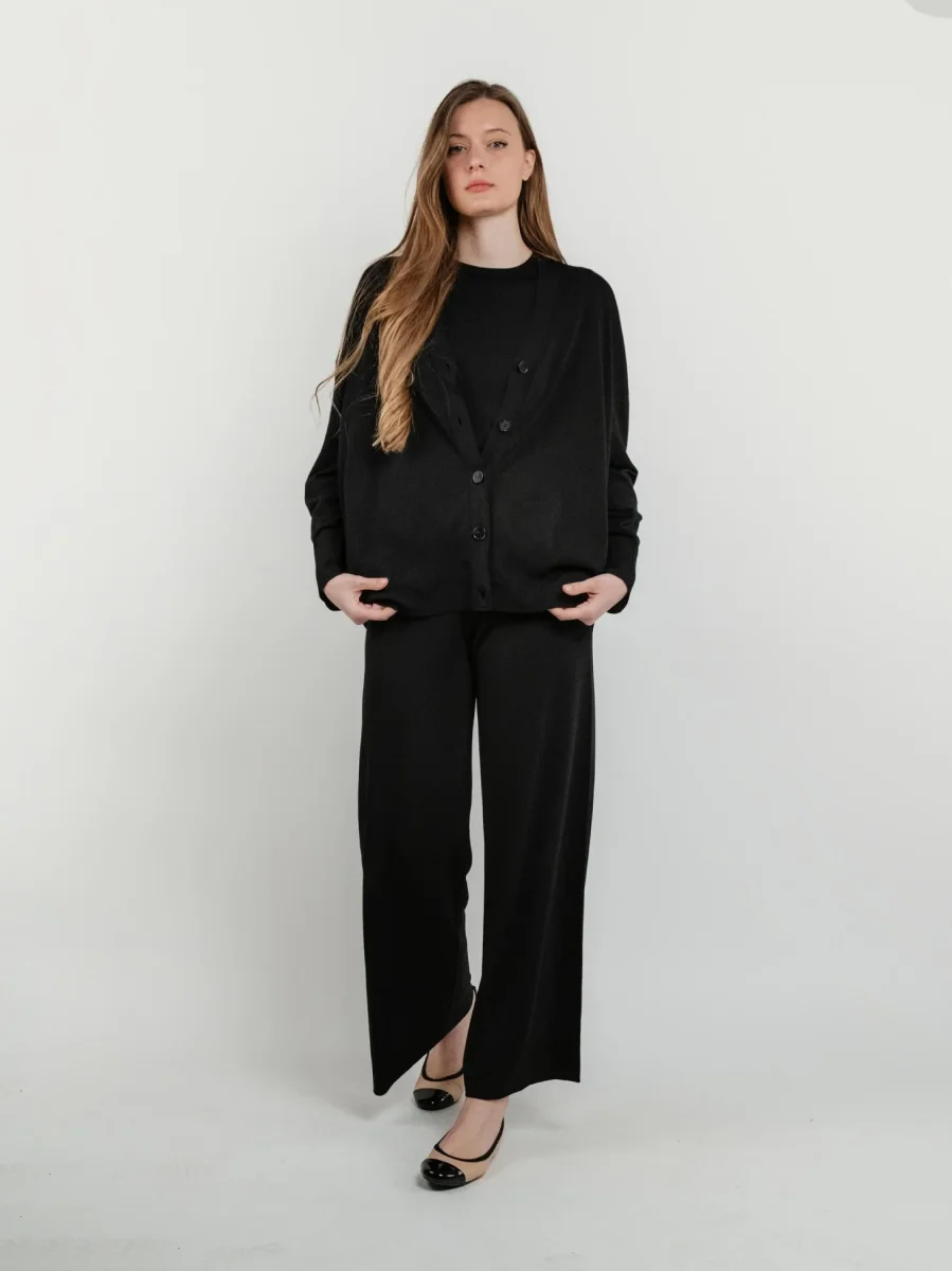 cardigan con bottoni nero - immagine 5