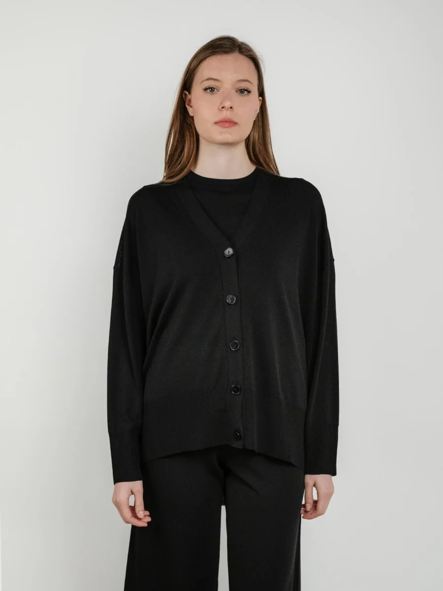 cardigan con bottoni nero