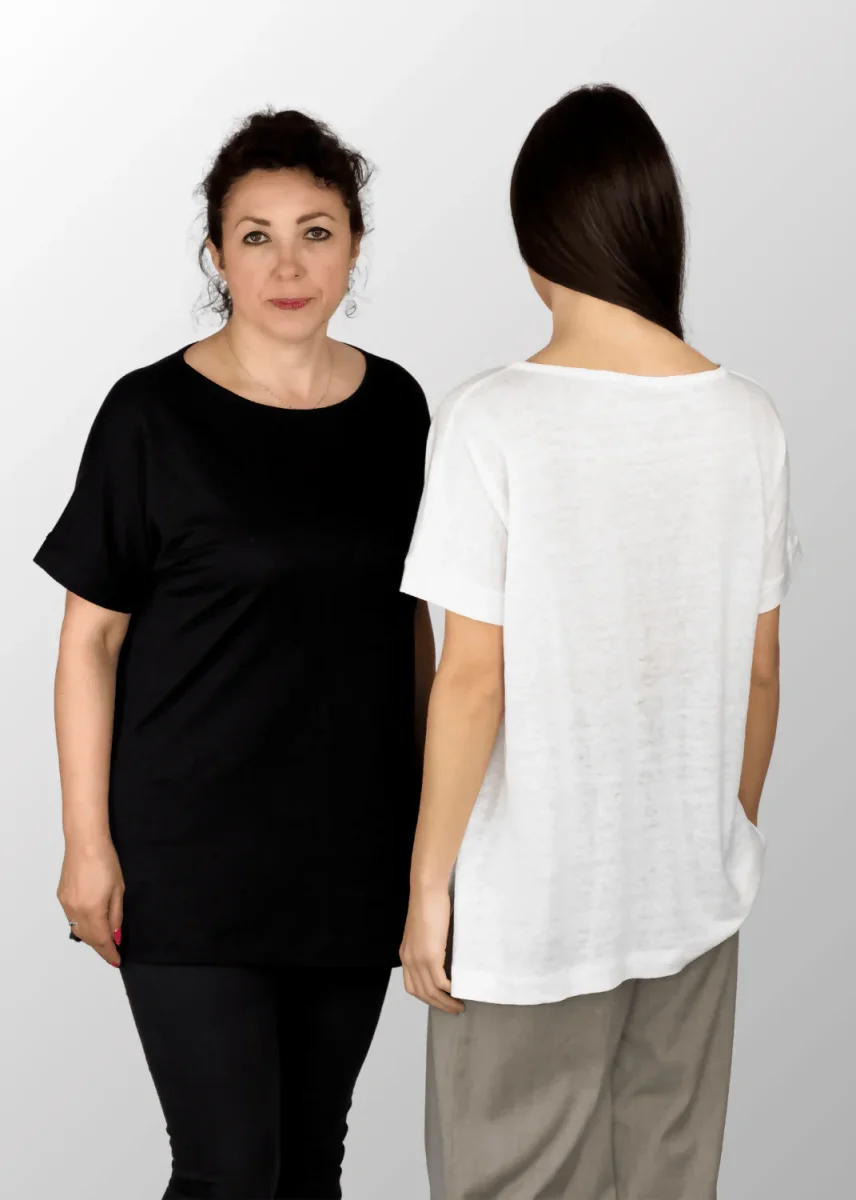 Maglia manica corta Giusy con spacchi laterali in Puro Lino - immagine 7