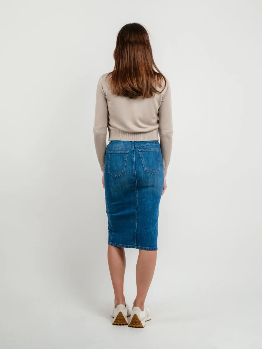 gonna MIDI 5 TASCHE IN DENIM - immagine 4