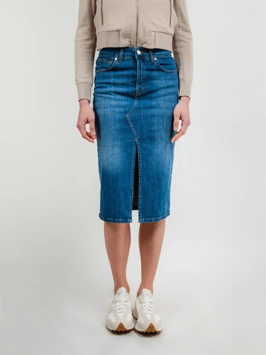 gonna MIDI 5 TASCHE IN DENIM - immagine 5