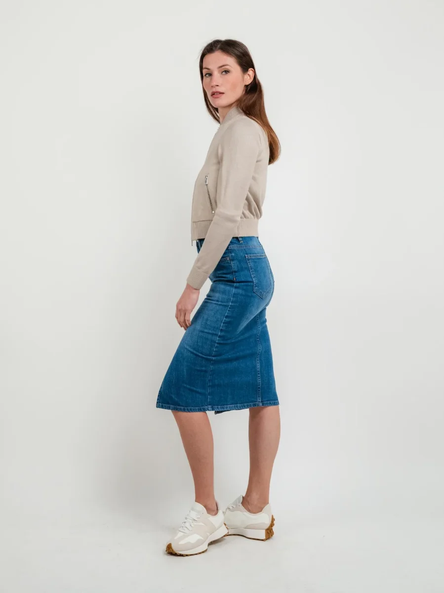 gonna MIDI 5 TASCHE IN DENIM - immagine 3