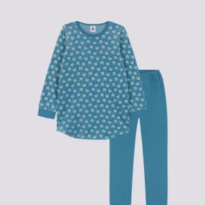 CAMICIA E LEGGINGS DA NOTTE IN CINIGLIA MOTIVO FIORE