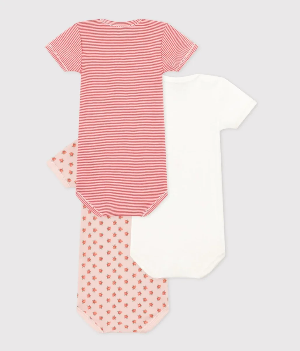 CONFEZIONE DA 3 BODY IN COTONE CON FANTASIA A FIORI - immagine 3