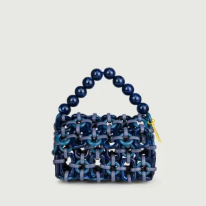 BORSA A BAULETTO IN RESINA MULTICOLOR BLU "BUBBLE"