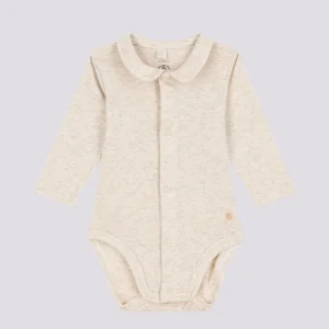 BODY A MANICA LUNGA CON COLLETTO IN COTONE PER BEBÈ