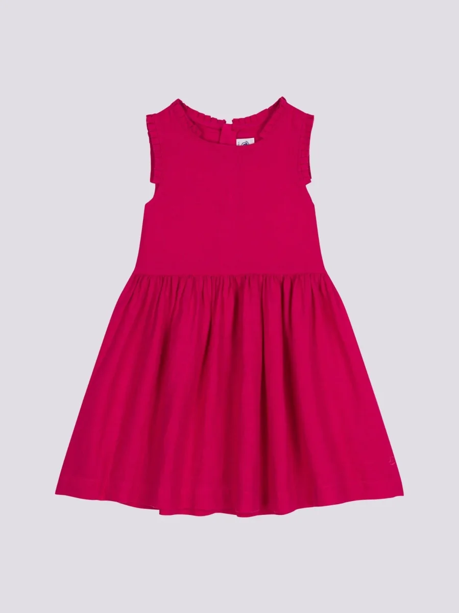 ABITO ROSA SENZA MANICHE IN LINO