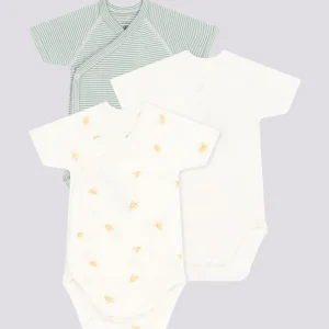 CONFEZIONE DA 3 BODY INCROCIATI IN COTONE BEBÈ