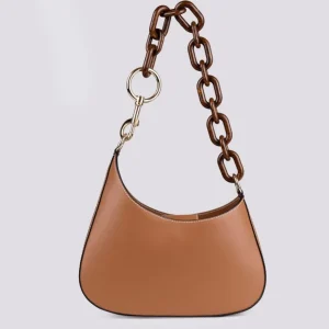 Borsa  Mini Curvy Con Tracolla In Osso  In Pelle cuoio