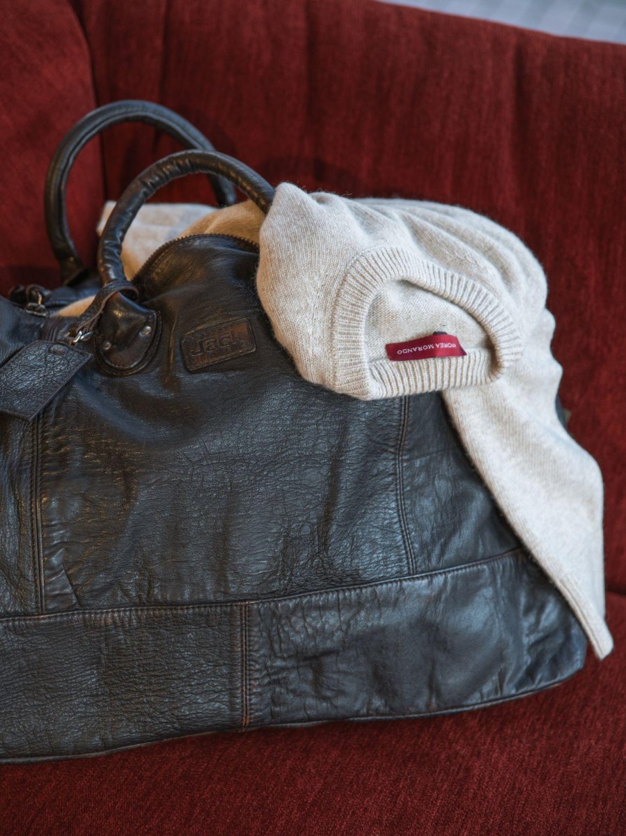 BORSA IN PELLE TESTA MORO LUCKY - immagine 8