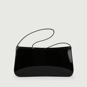 BORSA A SPALLA SEVENTY NERA IN VERNICE