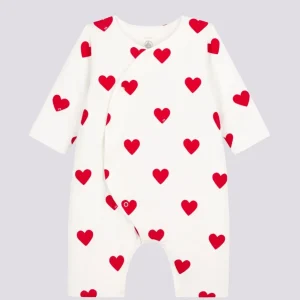 TUTINA LUNGA CON CUORI ROSSI A COSTE  BEBÈ