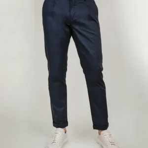 PANTALONE IN COTONE BLU NAVY