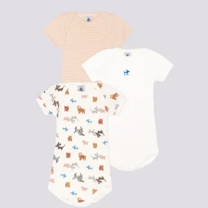 CONFEZIONE DA 3 BODY IN COTONE CON MOTIVO CAGNOLINI