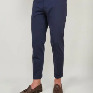 PANTALONE IN MISTO COTONE BLU NAVY