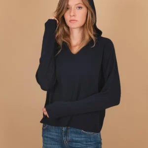 MAGLIA OVER CON CAPPUCCIO BLU