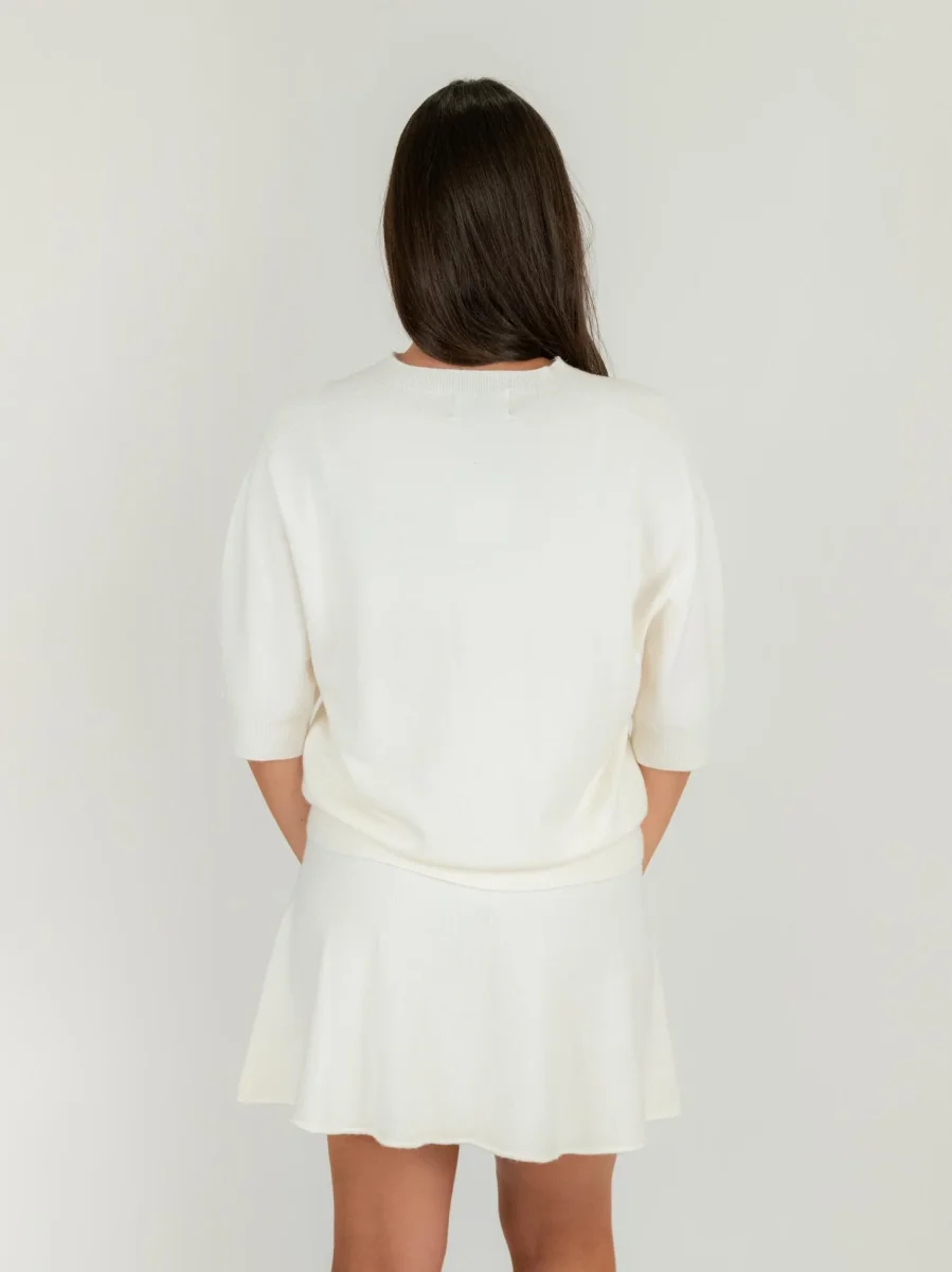 MAGLIA CON MANICHE A 3/4 PANNA - immagine 4