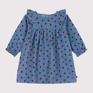 Abito a maniche lunghe in velluto a costine con mele