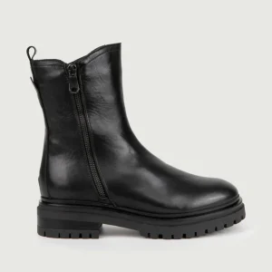 STIVALETTO IN PELLE NERA CON ZIP