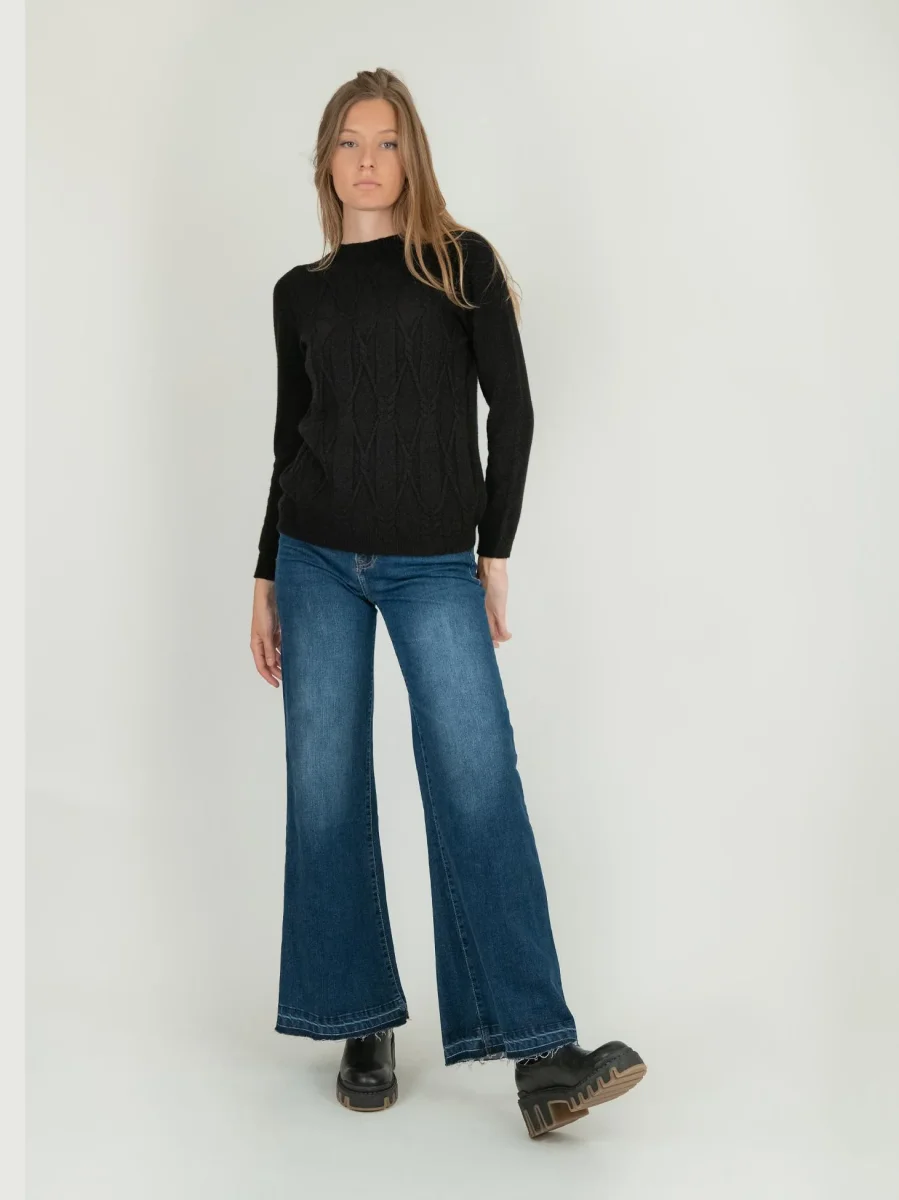 JEANS A PALAZZO SFRANGIATO