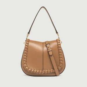 Borsa a spalla Helena Round special in pelle New Cuoio