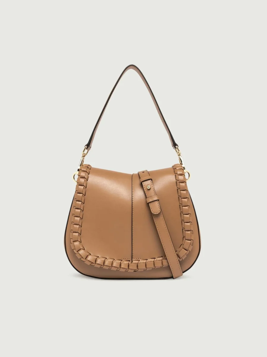 Borsa a spalla Helena Round special in pelle New Cuoio