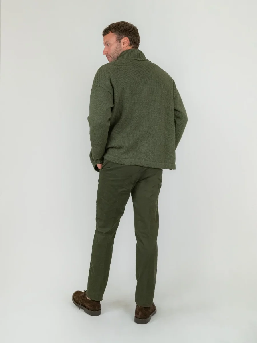 PANTALONE VERDE CON TASCHE A FILO - immagine 6