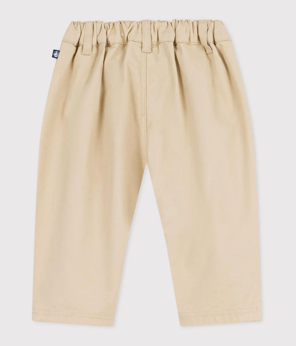 Pantaloni in serge beige neonato - immagine 3