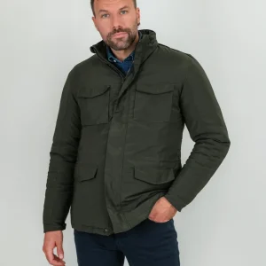 Field jacket verde militare scuro imbottita