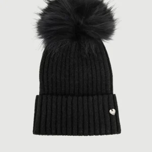 BERRETTO A COSTE NERO CON POM POM