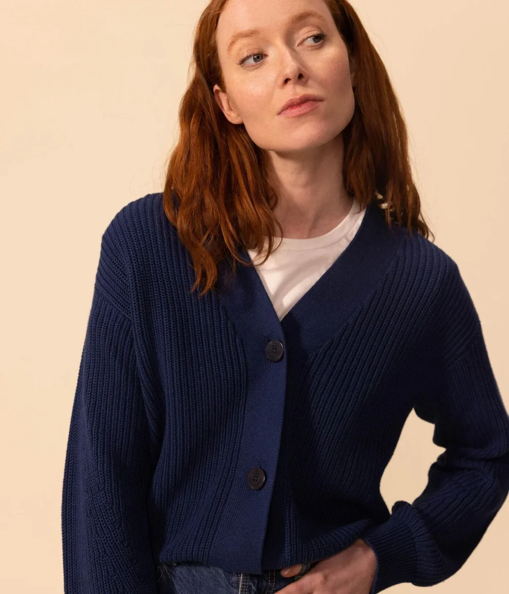 CARDIGAN A COSTA INGLESE IN COTONE DONNA - immagine 5