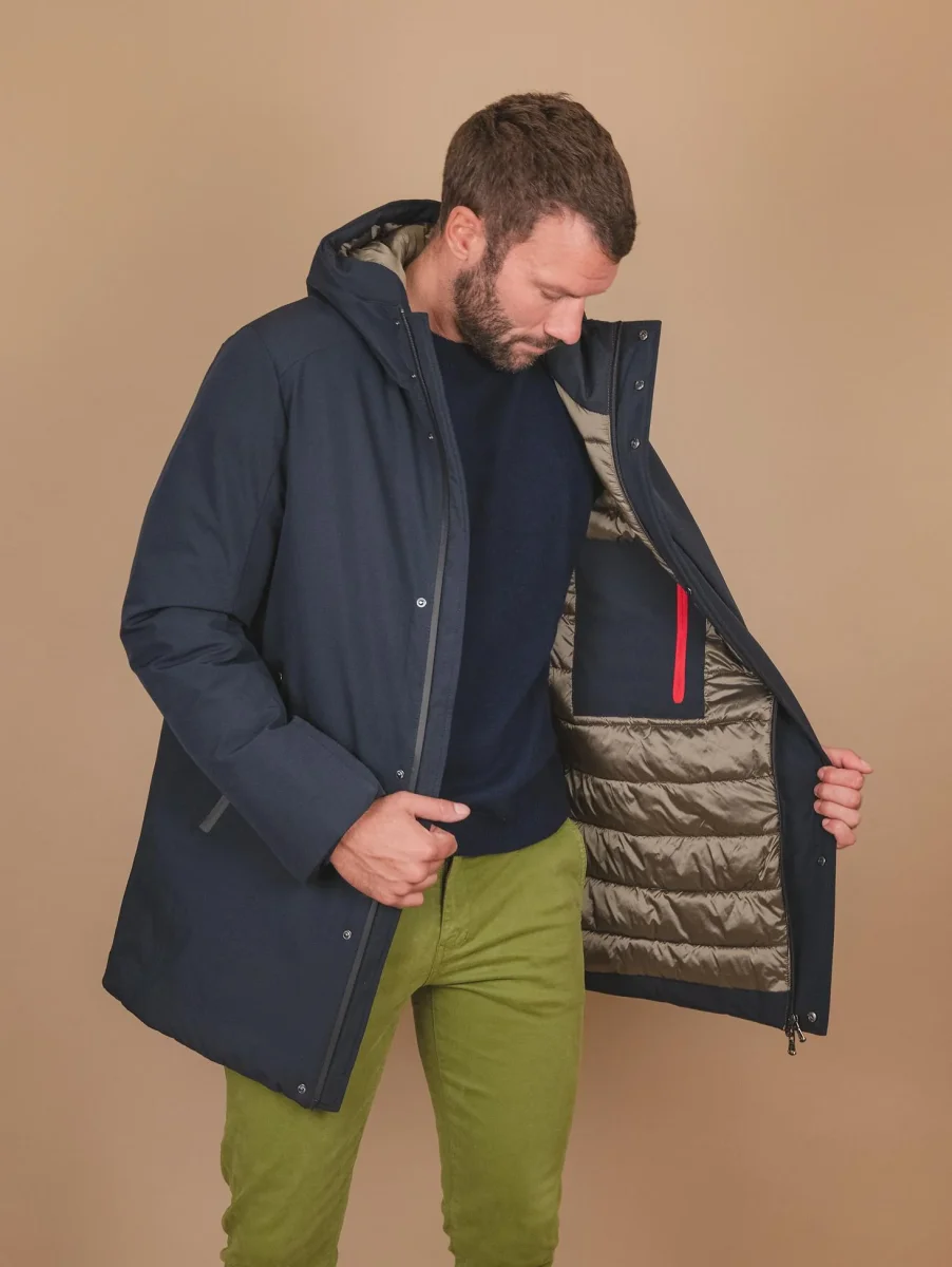 PARKA IMBOTTITO IN TESSUTO TECNICO BLU - immagine 4