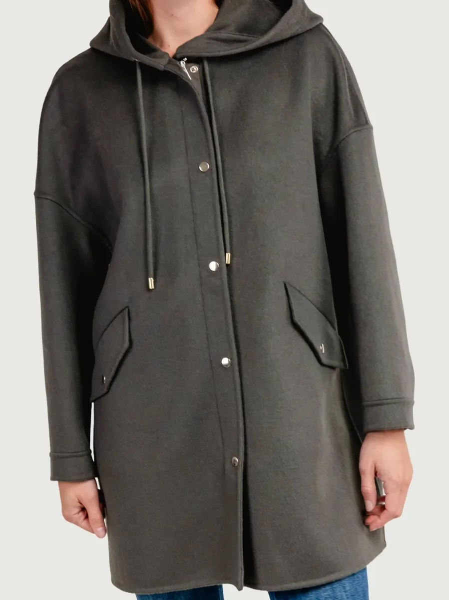 CAPPOTTO PARKA MICHELLE IN LANA VERDE - immagine 6