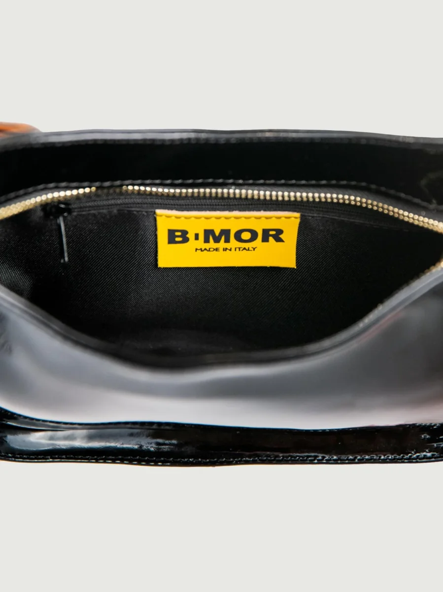 BORSA A SPALLA GLAMMY NERA IN PELLE VERNICE - immagine 5