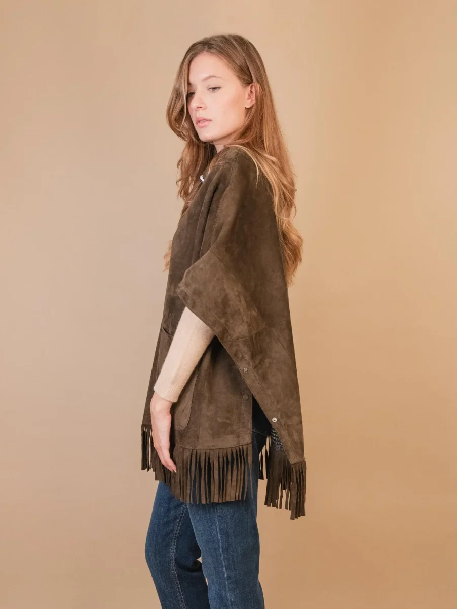 GIUBBOTTO STRUTTURATO IN CAMOSCIO CON PIUMINO IN ECO-PIUMA FANGO - immagine 5