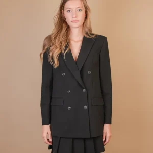 BLAZER DOPPIOPETTO IN TESSUTO NERO
