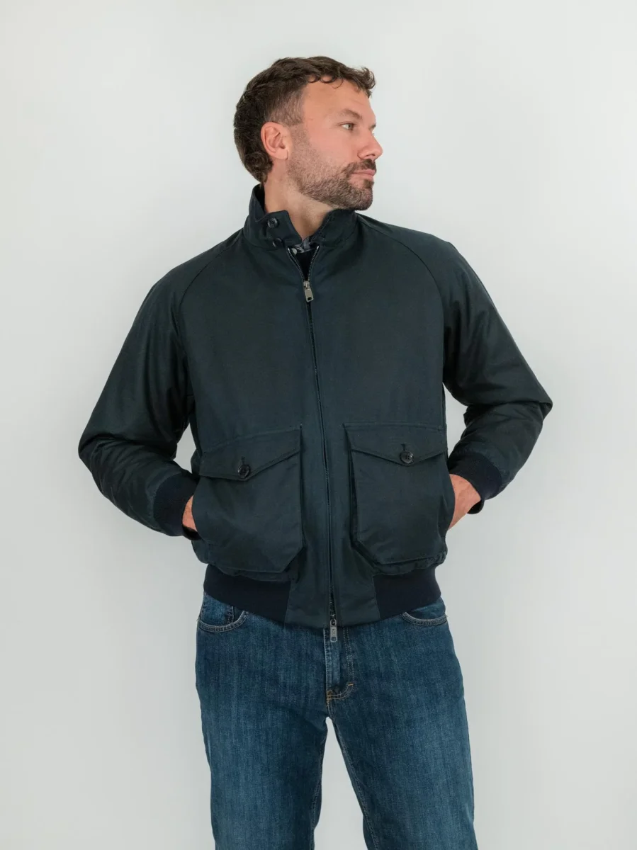 GIACCA G9 blu IN COTONE CERATO