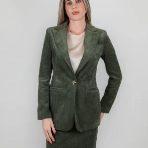 BLAZER VELLUTO VERDE A COSTE