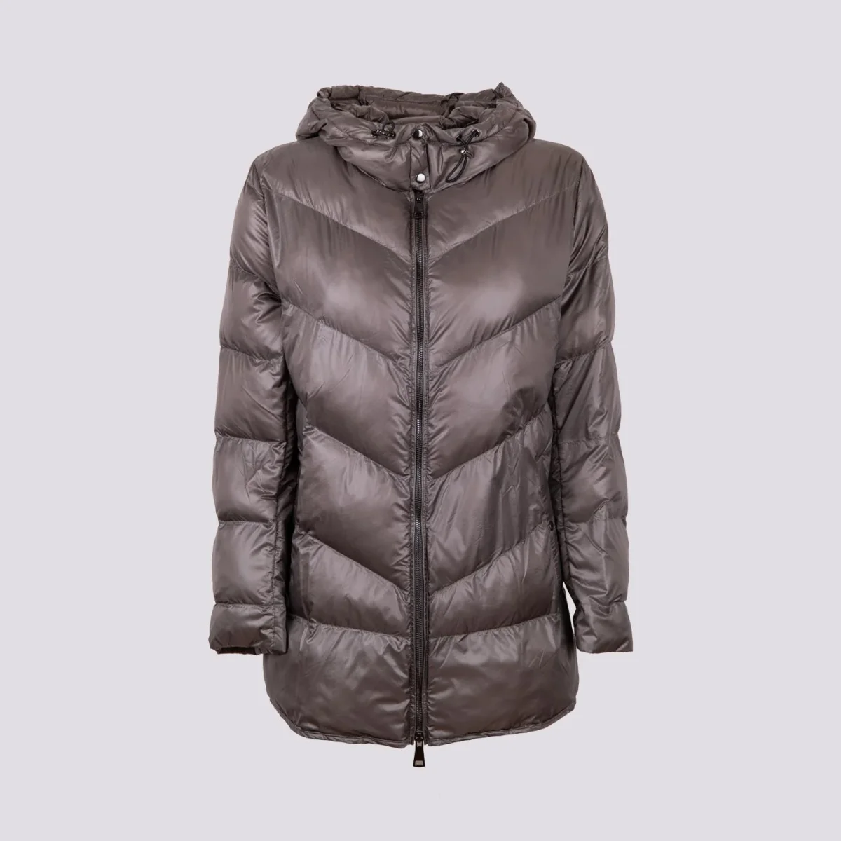 GIUBBOTTO STRUTTURATO IN CAMOSCIO CON PIUMINO IN ECO-PIUMA FANGO - immagine 8