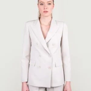 BLAZER DOPPIOPETTO IN TESSUTO PANNA