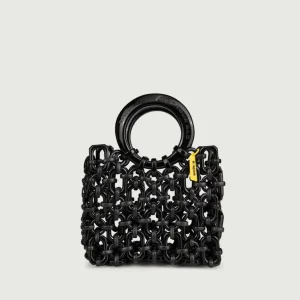 BORSA CON MANICI IN RESINA NERA "DOLL"
