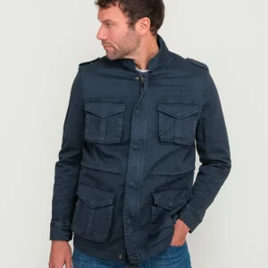 FIELD JACKET IN COTONE BLU NAVY